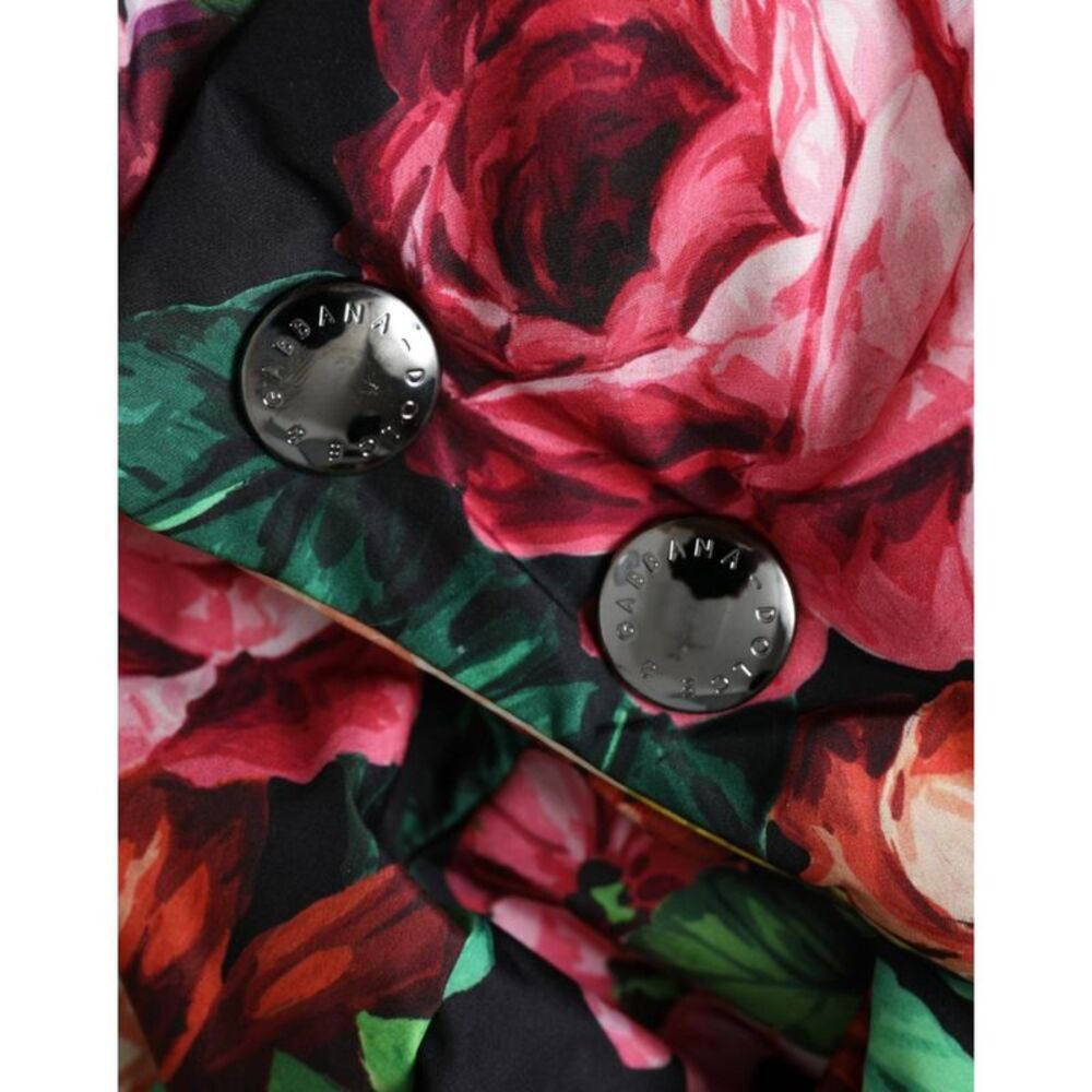 Dolce & Gabbana Floral Print Down Hood Black Women Multicolor Hats - Picture 5 of 6